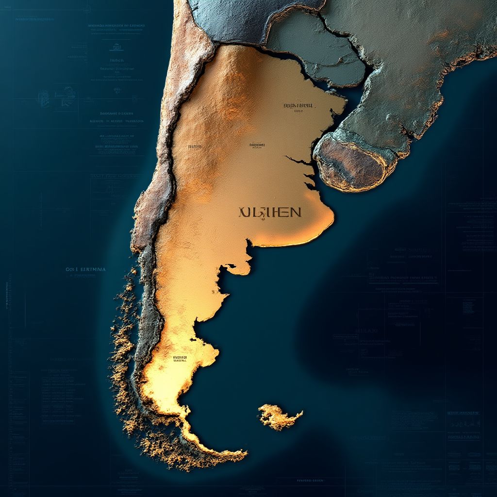 Mapa de Argentina destacando las cuencas petroleras.